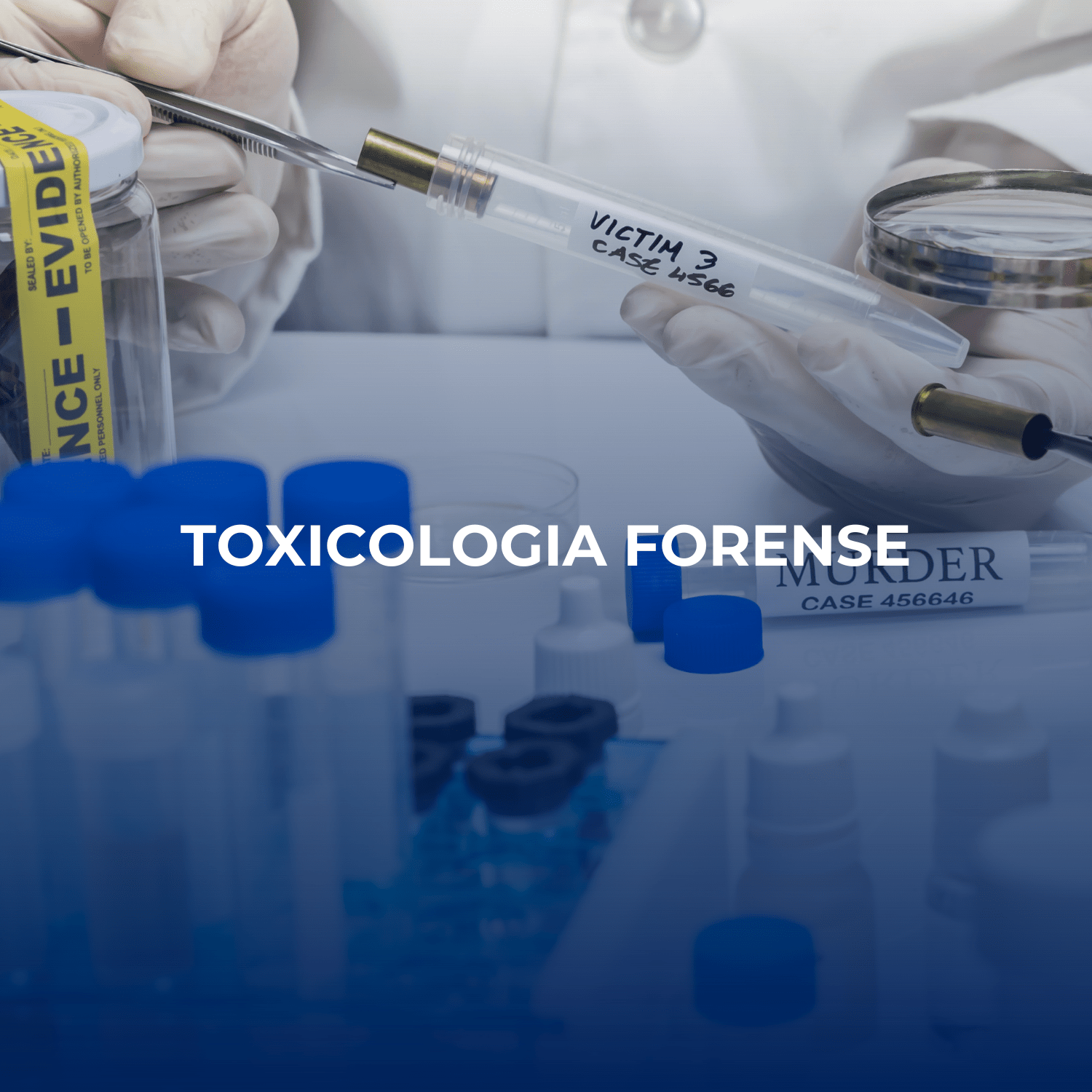 Técnico de laboratório forense a analisar amostras biológicas para deteção de substâncias tóxicas